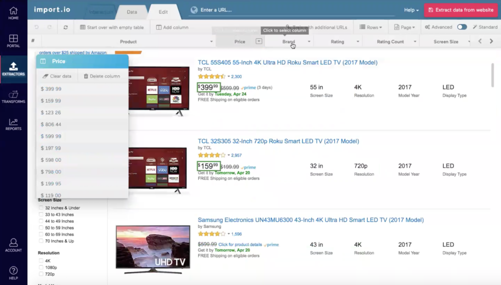 Amazon tv pricing