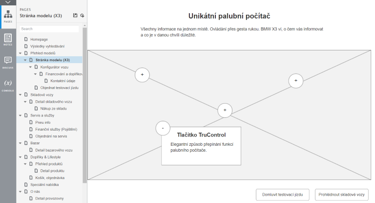 Sample wireframes