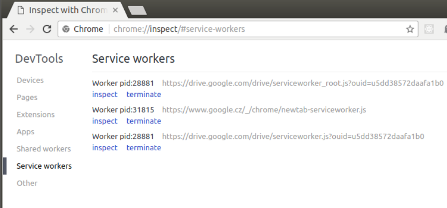 Service workers chrome